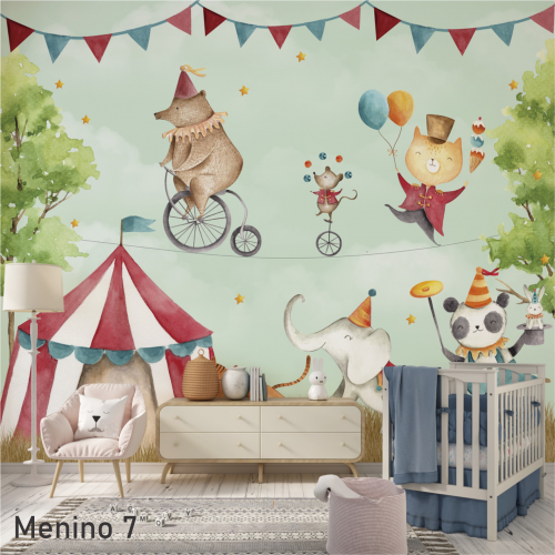 Adesivo decorativo para quarto de menino Circo