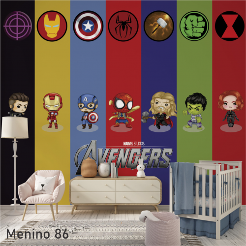 Adesivo decorativo para quarto infantil Menino Vingadores Baby 2