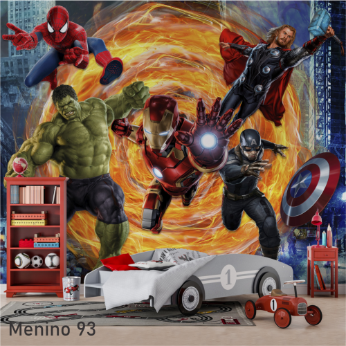 Adesivo decorativo para quarto infantil Menino Vingadores Portal 