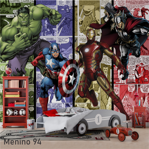 Adesivo decorativo para quarto infantil Menino Vingadores Quadrinhos 1
