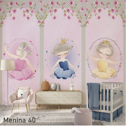 Adesivo decorativo para quarto infantil Menina Bailarinas 2