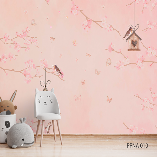 Adesivo decorativo para quarto infantil Menina ninho de passarinho 2
