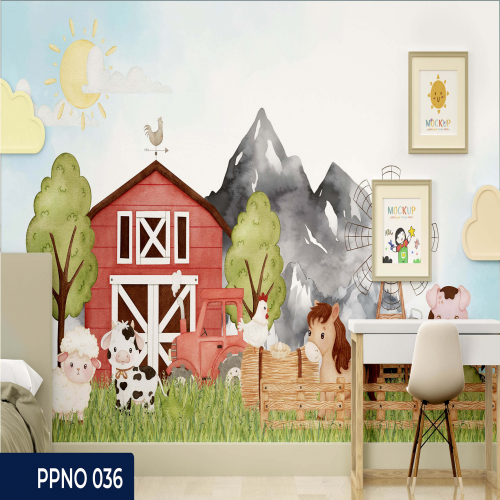 Adesivo decorativo para quarto infantil Menino Fazendinha feliz