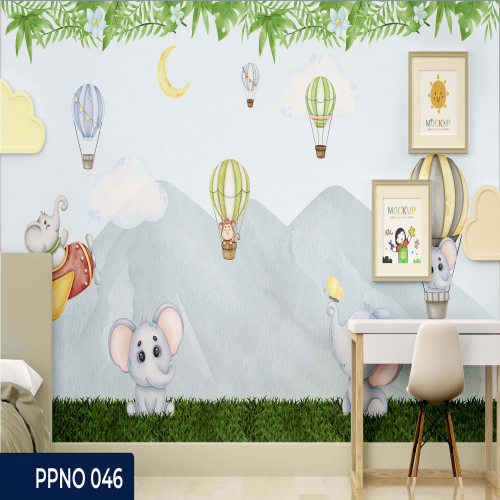 Adesivo decorativo para quarto infantil Menino Aquarela Elefante Voaddor e seus amigos