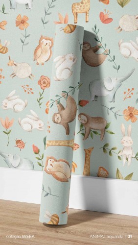 Adesivo decorativo para Quarto infantil Week Aquarela 31